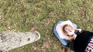 Sucking random guy in a public forrest