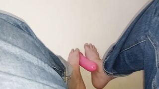 Dirty Footjob for Dildo