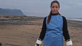 Submissive Italian beauty Silvia Soprano gets roughly dominated on a beach in Norway