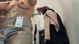 Latina hairy pussy tries on clothes in bed. Hairy brunette pussy, big tits, sensual hairy woman