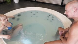 OLD man with BIG COCK fucks a YOUNG beauty with BIG TITS in a Jacuzzi (Part 1)