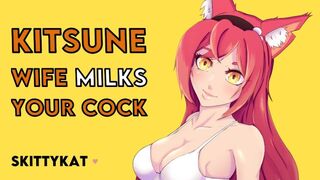 Kitsune Wifey Milks Your Cock [F4M] [Bent over Counter] [Pound my Tight Pussy] [Apron & Panties]