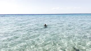 Monika Fox Swims In The Caribbean Sea And Poses Naked On The Reefs