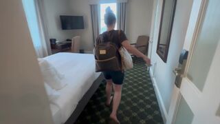 StepMom Shares bed in Hotel and Fucks Stepson