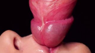 CLOSE UP: BEST Milking Mouth for your DICK! Sucking Cock ASMR, Tongue and Lips BLOWJOB