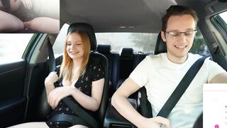 Surprise Verlonis for Justin lush Control inside her pussy while driving car in Public