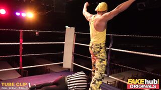 FAKEhub Originals Teen Machine Vs Bulldozer in wild and crazy wrestling