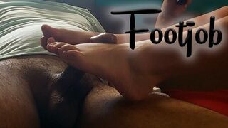 I made him cum with my feet for the first time and I loved it