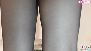 [Hentai ASMR] Big ass girl in a suit does a pussy job while moving her hips [Japanese] Pantyhose