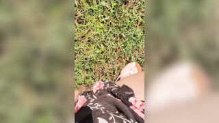 I make the video of me pissing outdoors to reward my submissive fan for a gift