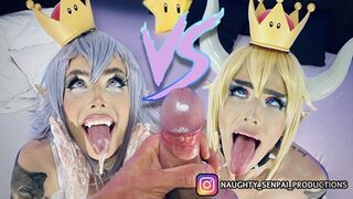 BOWSETTE vs BOOSETTE Battle! (PMV) Cosplay Ahegao, Rough Sex, Sloppy Blowjob, Nylon Feet, Footjob