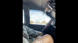 My boyfriend suddenly got horny while on the way. And he fuck me inside the car