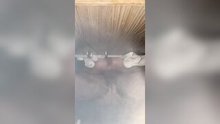 Bottom view squirting orgasm.