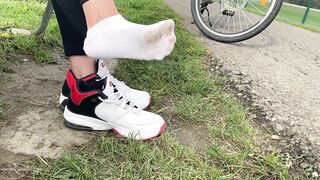 Dirty White Socks In A Park