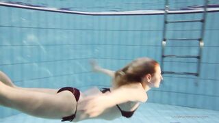 See a beautiful Russian teen Nastya underwater