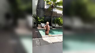 Hot petite polish girl getting wet