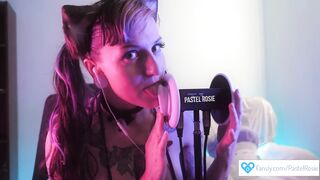 Erotic ASMR - Neko Girl Ear Licking JOI - PASTEL ROSIE Sexy Audio - Big Tits Cosplay Fansly Egirl