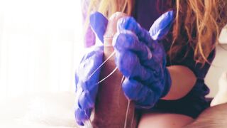 ASMR CUM Masturbation in Gloves - Amy Hide