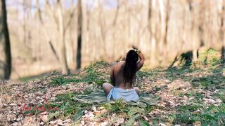 Ebony Gets Found and Fucked in the Woods