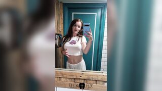 Tilly Fox // Hairy Girl in Public Restroom Flashes Bush + Boobs