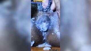 Inserting a long dildo into the asshole until a lot of sperm comes out- Long Anal Dildo