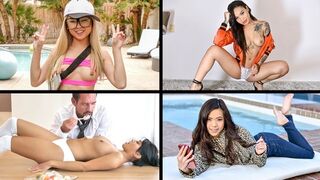 Little Asian Cuties Compilation feat. Ember Snow, Honey Gold, Lulu Chu & Vina Sky - TeamSkeet