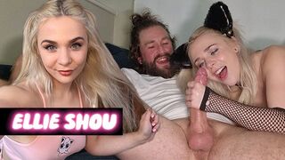 Ellie Shou Slutty British Pornstar Giving an Expert Blowjob