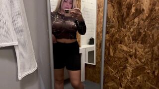 Sexy Milf Does TRANSPARENT Try On Haul In A Fitting Room