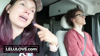 Babe recording podcast while riding down highway sharing behind porn scenes info - Lelu Love