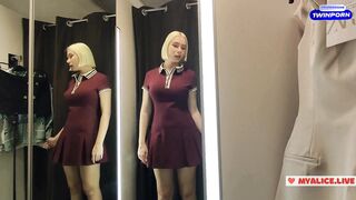  on the blonde with big tits in locker room. Try on transparent clothes, Naked mycandyalice