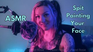 SFW ASMR Spit Painting Your Face - PASTEL ROSIE Cute Egirl - Sexy Mouth Sounds Sensual Triggers