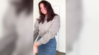 Sexy Brunette Makes New Viral Videos Dancing in Miniskirt