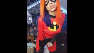 Mrs. Incredible Cums In Suit