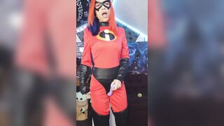 Mrs. Incredible Cums In Suit