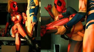 Deadpool vs Wolverine. Crazy Sexual Fight - Facesitting, Creampie - MollyRedWolf