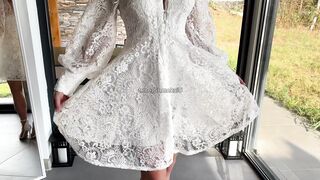 Try On White Lace Dress