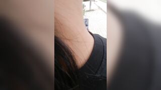 I masturbate my girlfriend on the street until she has an orgasm