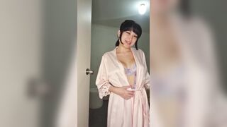 Asian milf welcomes her tired husband JOI