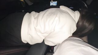 Picked up a whore and fucked her mouth in the car