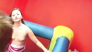 Petite Asian wench has her pussy licked and jerks off a cock