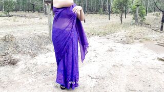 Sexy Indian Couple Romance in Outdoor - Saree Sex - Saree Stripped Off and Ass Spanked