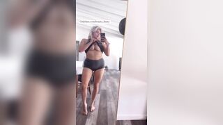 Busty Blonde Tit Drop & Pussy Tease