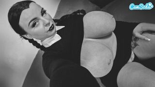 Thick Ass Wednesday Addams With Big Tits and Wet Pussy Plays With Herself - Cosplay